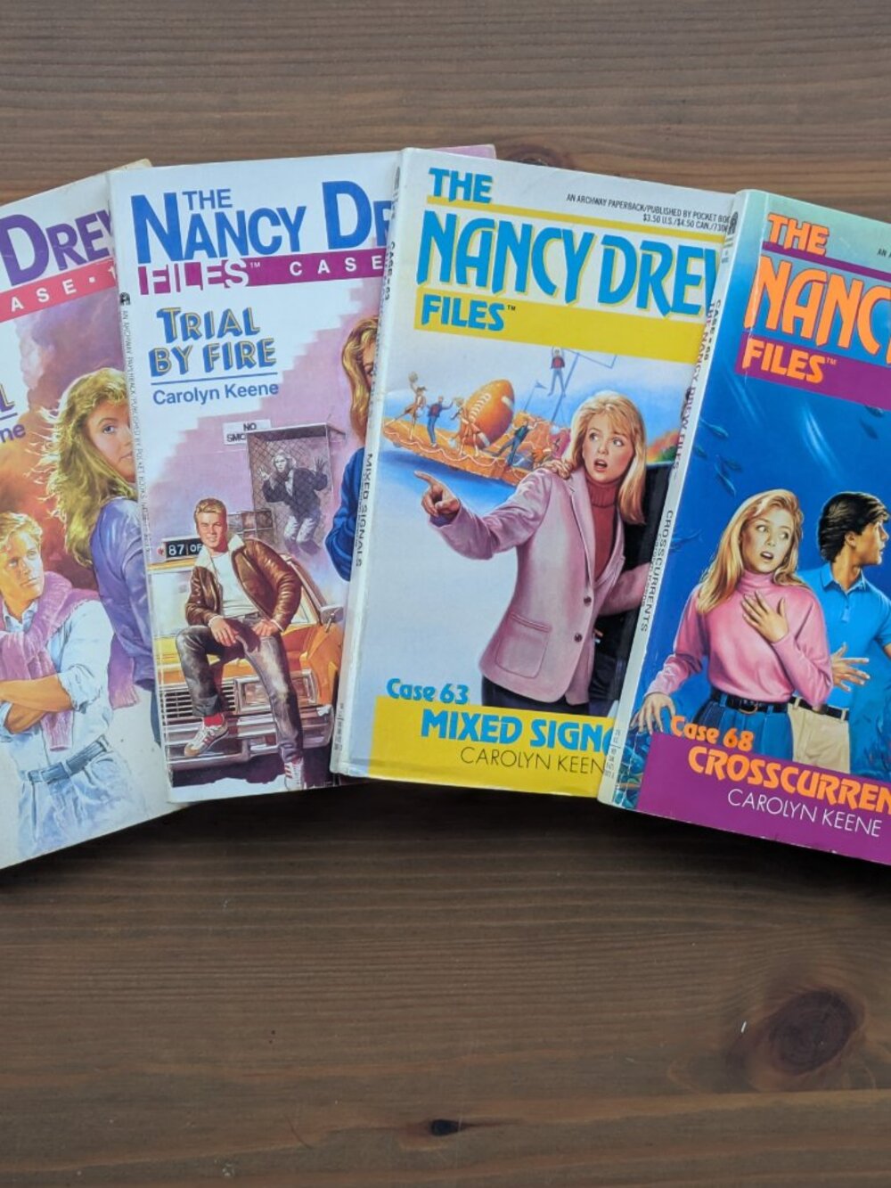 4pk NANCY DREW CASEFILES #1, 15, 63, 68 Vintage Paperback Mystery Set Lot